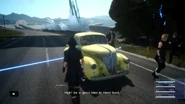 Yellow car in Final Fantasy XV.