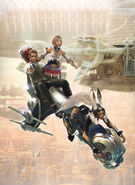 Promotional artwork of Ashe with Balthier and Fran.