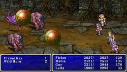Mini cast on the enemy party in Final Fantasy II (PSP).