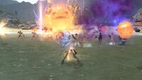 Adventurers battle the Bombard King.