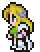 Animated sprite of Celes' victory pose (Pixel Remaster).