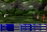 Yuffie under Berserk in Final Fantasy VII.