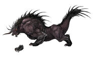 Concept art of a Behemoth for Final Fantasy XIV.