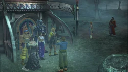 Wantz taking a photo of Yuna in Thunder Plains.