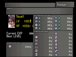 FFVIII Status Screen 1