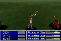 Yuffie using Manipulate in Final Fantasy VII.
