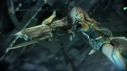 Gunblade in-game in Final Fantasy XIII-2.