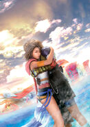 Artwork by Tetsuya Nomura of Tidus and Yuna's reunion.