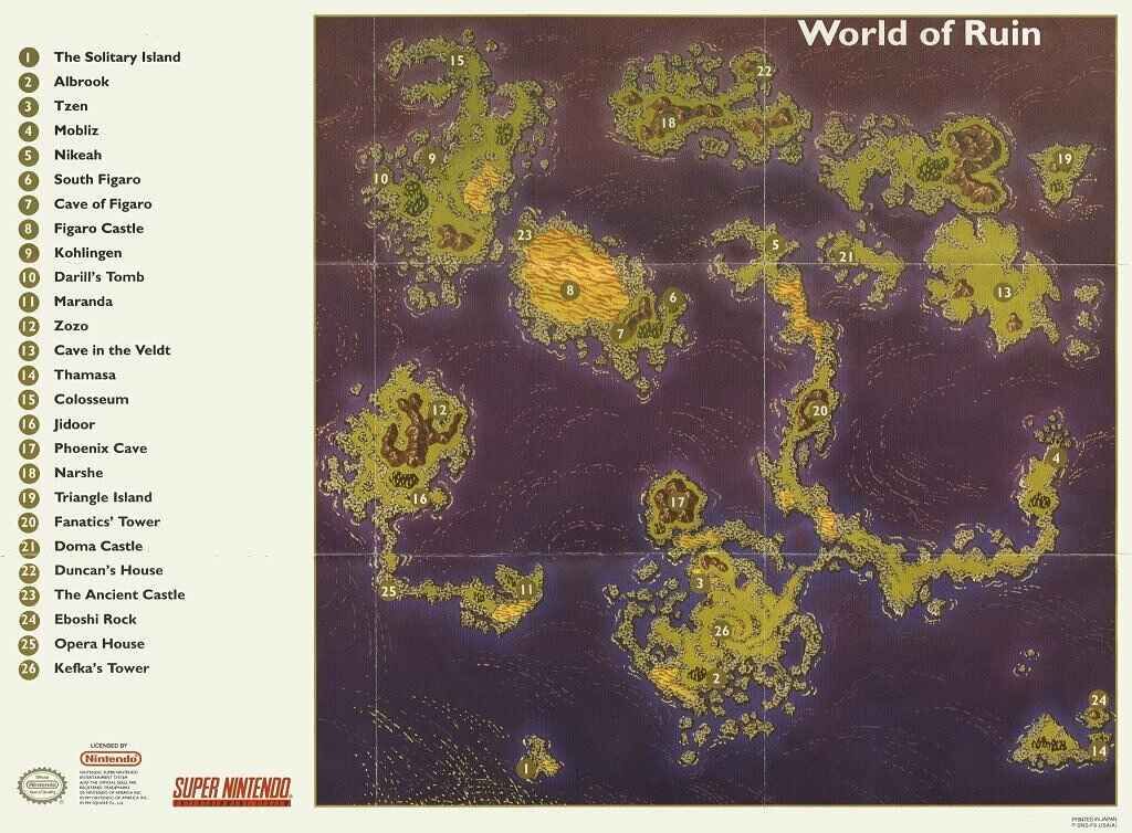 World Of Ruin Map World Of Ruin (Final Fantasy Vi) | Final Fantasy Wiki | Fandom