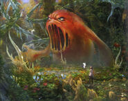 Artwork of Serah with Mog in Sunleth Waterscape.