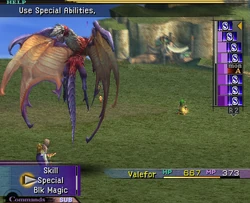 Valefor in Critical in Final Fantasy X.