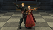 Ramza and Alma on the stage, as their ancestors.