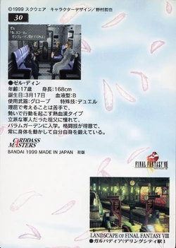 Final Fantasy VIII Bandai Carddass Masters Perfect Visuals - Back 030
