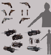 Prompto's firearms and machinery.