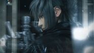 Noctis's crystal weapons shield him in the extended version of the trailer.