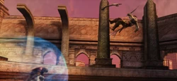 Cid deflects Reddas's attack.