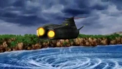The Lunar Whale in a cutscene (PSP).