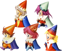 Main cast of Final Fantasy V as Time Mages.