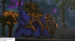 The Exnine Knights watching the Cogna emerge from the Ultima Gate.