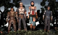 Guy, Firion, Maria, e Leon (da esquerda para à direita), em uma abertura FMV adicionada a versão Origins de Final Fantasy II.