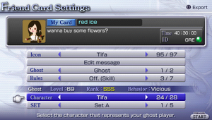 Friend card settings