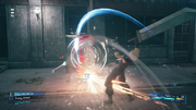 The Huntsmans riot shield block from FFVII Remake