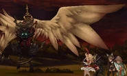 Lucifer in battle in Bravely Default.