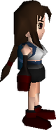 Tifa wearing a parachute backpack.