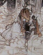 The Warriors of Light seen from behind.