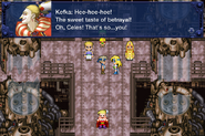 Kefka implies Celes was a spy (2014 mobile/Steam).