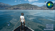 Fishing on the royal vessel in FFXV