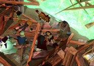 The party on the shore in Mideel after Cloud and Tifa return.