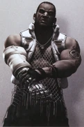 Promotional image of Barret in his Advent Children outfit.
