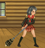 Um avatar com a clava de Cinque no Square-Enix Members Virtual World