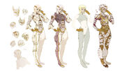 Concept artwork depicting early versions of Qun'mi.