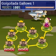 World map of Golgollada Gallows in Final Fantasy Airborne Brigade.