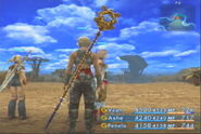 Vaan wielding the Holy Rod in Final Fantasy XII.
