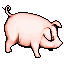 The pig sprite of a transformed enemy (PSP).