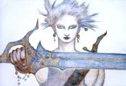 Bartz artwork by Yoshitaka Amano, for the box cover of The Sky.