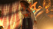 Yuna coming out of the Chamber of the Fayth.