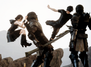 Noctis in battle.