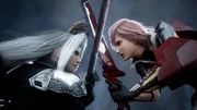 Sephiroth fights Lightning.