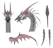 Artwork of Leviathan's head, fins and tail.