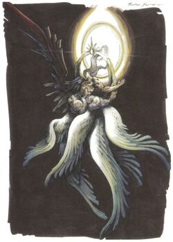 Artwork of Safer∙Sephiroth by Tetsuya Nomura.