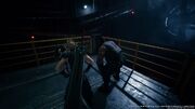 The party winded from climbing the Shinra HQ stairs from FFVII Remake.jpg