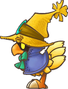 Chocobo como um Black Mage em Final Fantasy Fables: Chocobo's Dungeon.