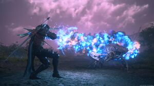 Clive using Flare Breath from FFXVI