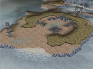 The ruins of Cornelia in World B in Dissidia 012 Final Fantasy.