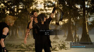 Noctis catches a fish.