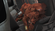 Red XIII in a Shinra helicopter.